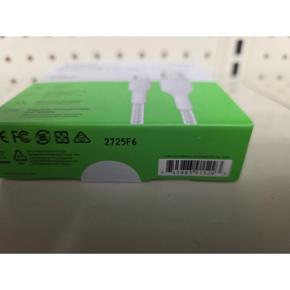 Belkin BoostCharge Pro USB-A to USB-C Braided Cable 3.3ft 1M White NEW